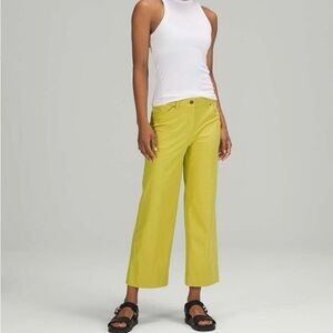 Lululemon City Sleek 5 Pocket Wide-Leg High Rise 7/8 Length Pant Yellow Pear